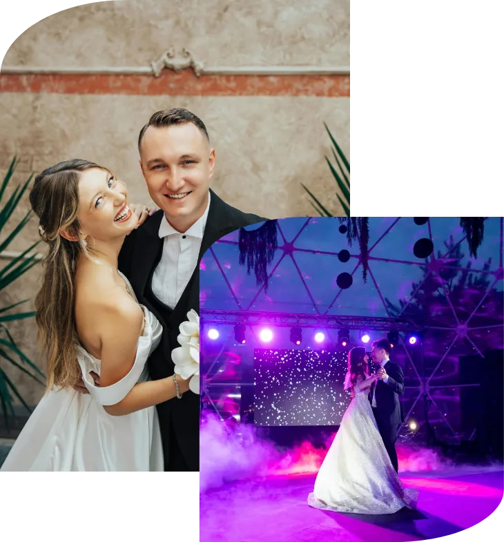 A California Music Group DJ behind the decks at a wedding reception