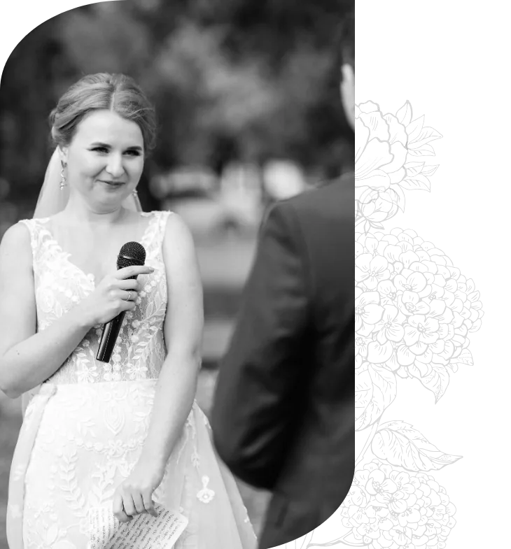 Outdoor wedding ceremony with sound coverage